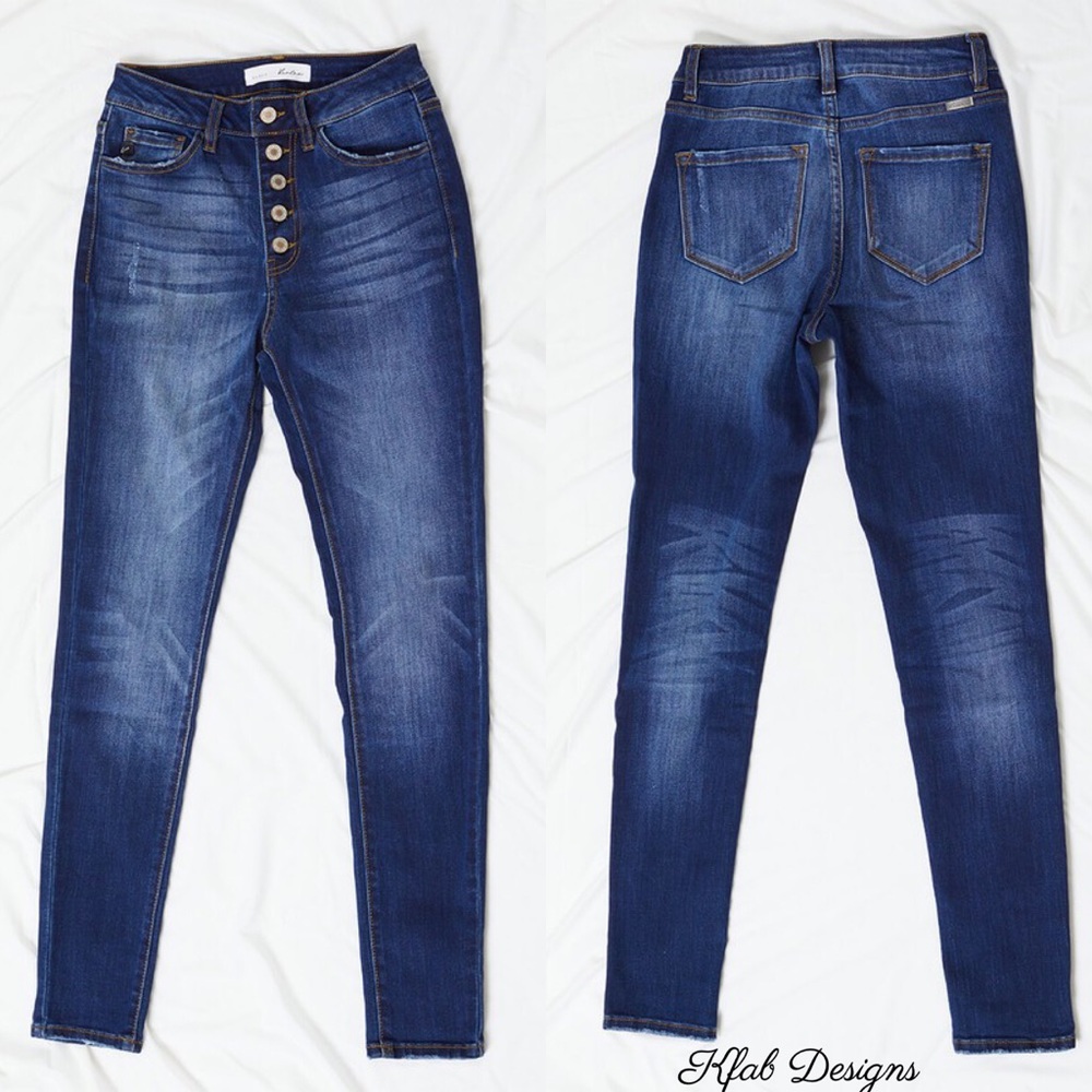 ❤️LAST KANCAN High Rise Button Fly Curvy Fit Jeans - Picture 7 of 8